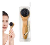 Dry Face Brush - Natural Bristles Wooden Handle | Gentle for Women and Men with Deep Cleansing, Massage of Cheeks and Neck, Radiant Skin | Daily Foot Care Routine