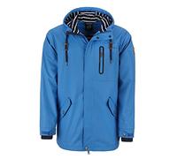 Dry Fashion Lübeck Men's PU Parka - Rain Jacket Men's Waterproof Windproof Zip Outdoor Jacket Men, lightblue, L