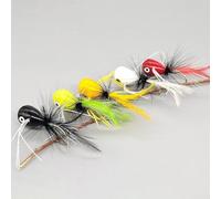 Dry Fly Fishing Lure Set 5pcs Foam Popper Baits for Effective Topwater Fishing Adventures (Style A)