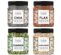 DRY FRUITS 4 Superseed Combo (Chia, Pumpkin, Sunflower & Flax) 100gms each (400gms total) Jar Pack | Immunity combo for Weight Management