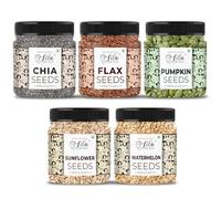 DRY FRUITS 5 Superseed Combo (Chia, Flax, Pumpkin, Sunflower and Watermelon) 100gms each (500gms total) Immunity combo for Weight Loss | Mix Seeds for Eating