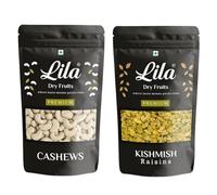 DRY FRUITS Whole Cashews and Golden Raisins 200 GMS EACH Pouch Pack | Cashew for Healthy Snacking, Raisin for Dieting & Breakfast |