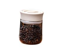 Dry Goods Storage Container with Rotating Lid, Clear High-Borosilicate Glass Body and Silicone Sealing Component for Kitchen Dry Food Canister Clear Kitchen Jar Coffee Tea Holder Nut Keeper Countertop