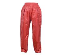 DRY KIDS Childrens Waterproof Over Trousers. Boys and Girls Rainwear for Outdoor Play, Bright Red, 7-8 Years