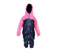 DRY KIDS Waterproof Rainsuit Navy/Raspberry 9/10yrs