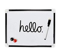 Dry Magnetic Whiteboard, 29.5 x 22.5 cm Silver Metal Frame Dry Erase White Board with Memo Pen, Eraser & 2X Magnets for Office, School and Home - Office Notice Memo Whiteboard