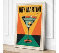 Dry Martini Poster Art Deco Canvas Wall Art Print 24x16 Inch