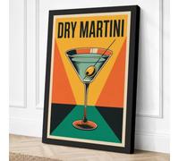 Dry Martini Poster Art Deco Canvas Wall Art Print 30x20 Inch