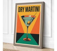 Dry Martini Poster Art Deco Canvas Wall Art Print 36x24 Inch