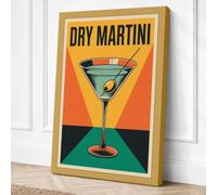Dry Martini Poster Art Deco Canvas Wall Art Print 36x24 Inch