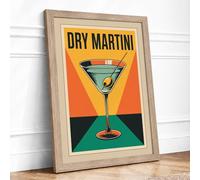 Dry Martini Poster Art Deco Framed Wall Art Print A1 Oak