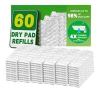 Dry Mop Refills Pads 60 Count, Compatible with Swiffer Sweeper, Disposable Pet Hair and Dust Sweeping Cloths for Floor Mopping and Cleaning