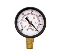 Dry Pressure Gauge 1/4"NPT-30HG/0PS Vacuum Pressure Gauge Vacuum Manometer Mi ni Dial Dual Scale Dial Gauge(0PS type 1)