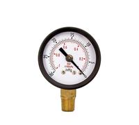 Dry Pressure Gauge Vacuum Manometer Dial Dual Scale Dial Gauge 1/4" NPT -30HG/0PS Vacuum Pressure Meter 2" Dial Digital Display Gauge Tool