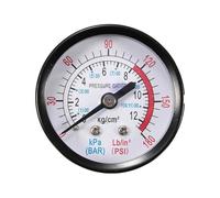 Dry Pressure Gauge Vacuum Manometer Mi ni Dial Dual Scale Dial Gauge 1/4" NPT -30HG/0PS Vacuum Pressure Meter 2" Dial Digital Display Gauge(BSP type 2)