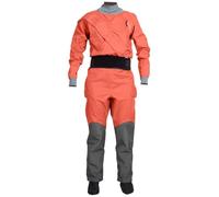 Dry Suit For Women With Latex Gasket Paddling Drysuit 4-Layer Breathable Waterproof Fabric Kayak Drysuit with Latex on Neck and Wrist (Orange, 2XL)