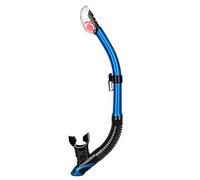 Dry Top Freediving Snorkel for Swim Training with Purge Valve for Adults(Blue)