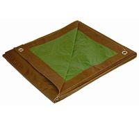 Dry Top Medium Duty Tarp, Polyethylene Aluminum, Brown/Green, 12x30 Feet