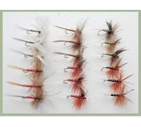 Dry Trout Flies, 18 Pack,Spinners, Houghton Ruby, Lunns Particular. Choice (12)