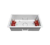 Dry Wall Back Box 2 Gang 47 mm Plastic Double Dry Lining Plasterboard Back Box 47mm Electrical Socket Switch Recessed Wall Pattress 47 mm - 1 Back box Pattress