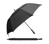 Dry Zone Windproof Golf Umbrella Straight Handle - Heavy Duty Large Umbrella, Fibreglass Frame, Double Vented 120cm Canopy, Magnetic Strap, Rubberised Handle - Waterproof All Weather Protection