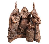 Dryad Design Brigid Statue - Wiccan Altar & Home Decor- Celtic Pagan Goddess of Fire, Hearth, Healing, Smithing and Poetry Figurine (Wood Finish)