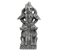 Dryad Design The All-Father Norse God Odin Figurine - Stone Finish | Stone finish Allfather Odin figure with Gungnir spear; Viking pagan altar decor; quality resin; 4.25" tall