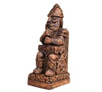 Dryad Design Thor Statue Norse God of Thunder 8" Tall - Wood Finish Viking Home or Altar Decor