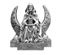 Dryad Design Triple Moon Goddess Statue 8" Tall - Wiccan Pagan Home Altar Decor - Silver Finish