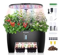 DRYADES Hydroponic Growing System Kit 16 Pods, Smart Herb Garden with Sprout Mode Can Seedling in Advance & 24W Full Spectrum LED Grow Light, Indoor Garden Planter for Home/Office/School (Black)