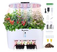 DRYADES Hydroponic Growing System Kit 16 Pods, Smart Herb Garden with Sprout Mode Can Seedling in Advance & 24W Full Spectrum LED Grow Light, Indoor Garden Planter for Home/Office/School (White)