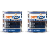 Drybase Liquid Damp Proof Membrane (1 Litre, Black) - Damp Proofing Paint for Internal Walls and Floors. Waterproof Paint (Pack of 2)