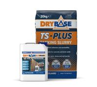 Drybase Ts-Plus Tanking Slurry (20Kg & 5-Bar Waterproofer 4L) For Waterproofing Concrete & Masonry Basements, Foundations & Walls
