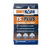Drybase TS-PLUS Tanking Slurry (20kg) | Cementitious Waterproofing Internal/External Damp-Proofing Treatment | Frost/Heat-Resistant Damp & Salt Barrier | Breathable Coating