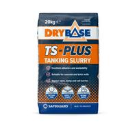 Drybase Ts Plus Tanking Slurry (20Kg Grey) - Damp-Proof Coating For Brick & Concrete Walls - Waterproof Salt Barrier For Masonry.