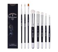 Drybrush Set, 8 PCS Dry Brush Miniature Painting Brushes Includes 5 Drybrush, 2 Detail Fine Tip Brush, 1 Standard Model Brush for Advanced & Professional Art for Tabletop & War games Miniature