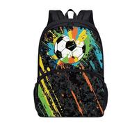 Drydeepin Kids Backpack Purse for Boys Girls Elementary Students Bookbag Middle School Bag Children Daypack,17Inch, Paint Splatter Soccer Black Camo