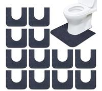 Drydiet 12 Pack Toilet Mat Round Commode Potty Training Urinal Mats Rubber Toilet Training Rug Pads Absorbent Rugs U Shaped Urinal Floor Mats for Bathroom Restroom, Gray