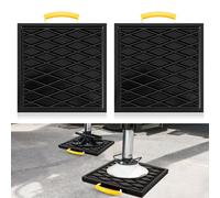 Drydiet 2 Pcs Rv Jack Blocks Pads Stabilizing Outrigger Pads Rv Leveling Stackable Waterproof Handle for Tow, Service Truck, Trailer, Crane, Wrecker Landing Gear, Black (12 x 12 x 1 Inches)