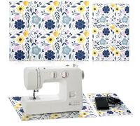 Drydiet 2 Pcs Sewing Machine Muffling Mat for Table Pedal Machine Mat Reduce Vibrations Noise No Slip Sewing Accessories for Quilting Embroidery (Floral Style)