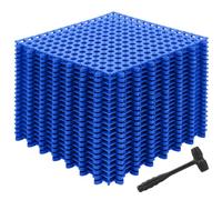 Drydiet 24 Pack Drainage Tiles Modular Interlocking Floor Tiles with 1 Pc Plastic Hammer 12" x 12" Cushion Mat Non Slip Rubber Floor mat with Holes for Pool Bathroom Deck Kitchen Patio (Dark Blue)
