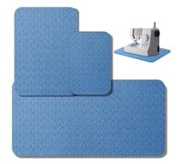 Drydiet 3 Pcs Sewing Machine Muffling Mat Pedal Mat Sewing Machine Pad No Slip Rubber Stay in Place Mats for Calms Vibration (Blue,15 x 20 Inch,14 x 9 Inch,17 x 36 Inch)