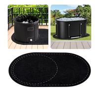 Drydiet 63 x 40 Inch Cold Plunge Tub Floor Mat Waterproof Ice Bath Tub Mat Indoor Outdoor Anti-Slip Protector Pad for Round Oval Rubber Pad for Underneath of Ice Baths Accessories
