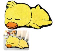 Drydiet Yellow Duck Bath Mat Microfiber Shower Bathroom Rug Non Slip Duck Rug Washable Cute Bathroom Funny Animal Mat for Home, Kitchen, Bedroom
