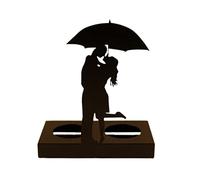 DRYEN Handcrafted Iron Sculpture Candlestick Ornament, Romantic Couple Statue For Anniversaries, Wedding Decoration Anniversary Couples Gifts, Umbrella