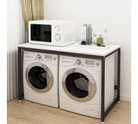 Dryer and Double Storage Cabinet for Washing Machine Laundry Room & Bathroom Rack 128x60x99cm Holds 150kg - Space-Saving nizer
