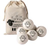 Dryer Balls Laundry Reusable XL Wool Fabric Softener Ball Extra Large Organic with Animal Pattern Reduce Static Soften Shorten Drying Last 1000 Loads 6 Pack