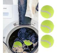 Dryer Balls Set of 3 | Diameter 6 cm Rubber Core Yellow Polyester Felt | Tennis Balls Dryer Drying Time Saving Energy Saving