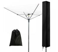 Dryer Cover, 420D, Weather-Resistant Storage Cover With Zipper And Pocket, Black (180X18X18Cm)