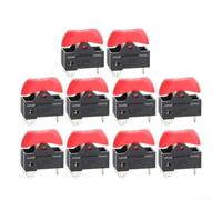 Dryer Rocker Switch 10pcs with Three-Position OFF-ON-ON Functionality and 3 Pin 3 Gear Design Suitable for 125V or 250V Electrical Systems (Red)